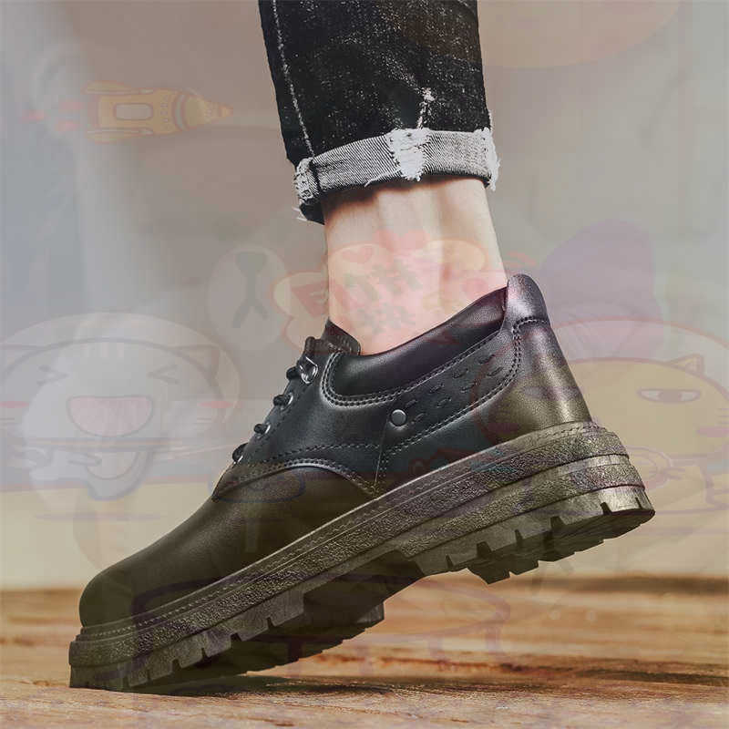 Office Tech Guy - Donker natuurlijk leer Mode-sneakers Tennis Herensneakers