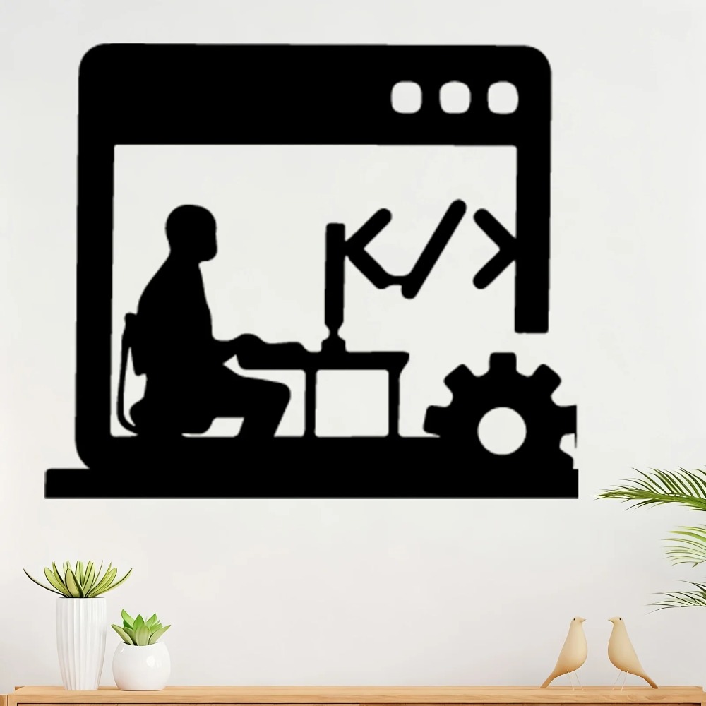 Tech Office Wall Decor - Moderne Code Master metalen wanddecoratie met