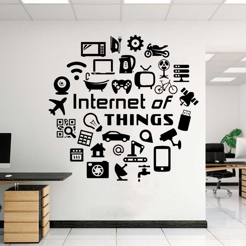 Tech Office Wall Decor - Tech vinyl muurstickers Internet of Things