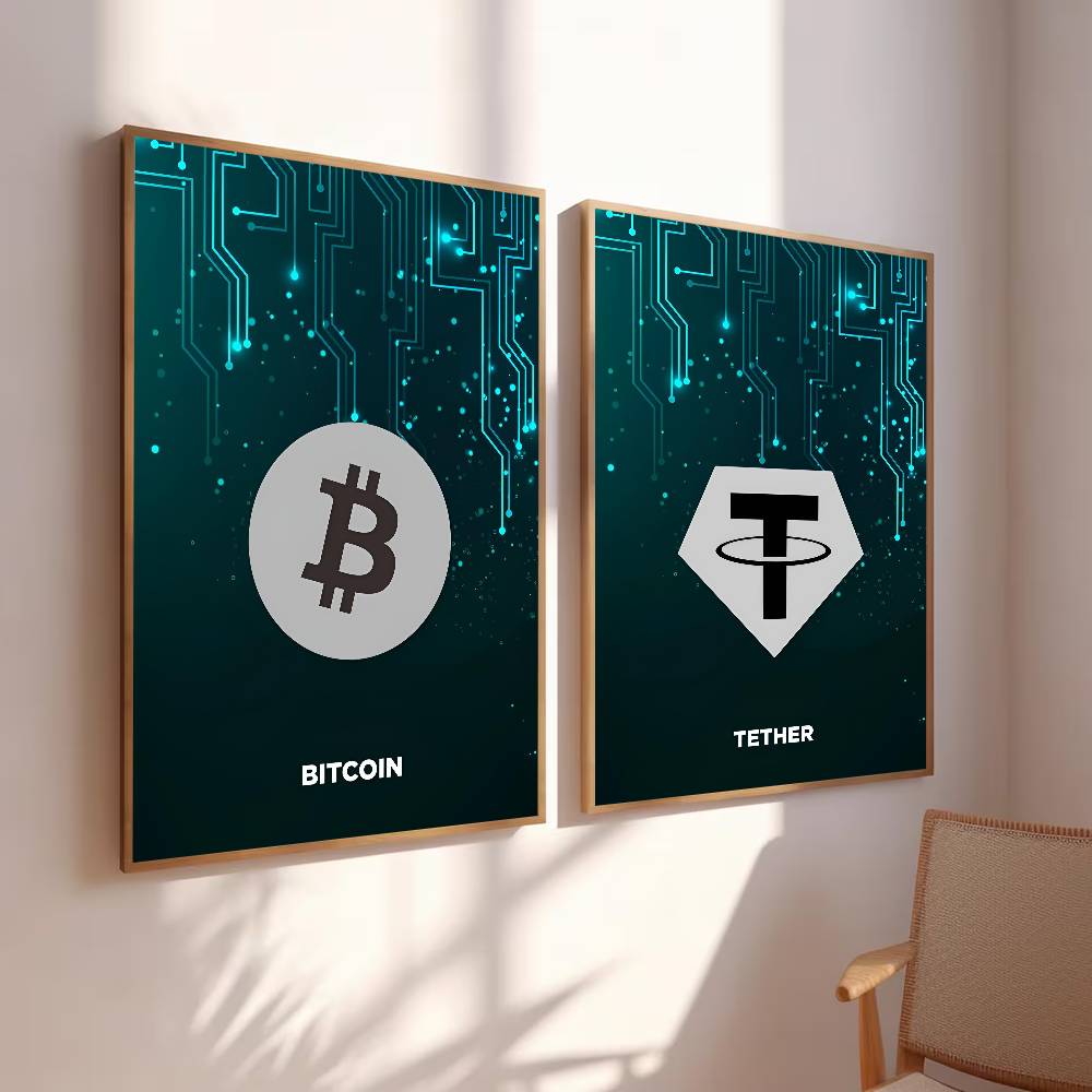 Tech Circuit Crypto Symbol Pos - Tech Office Wall Decor recensie en prijs