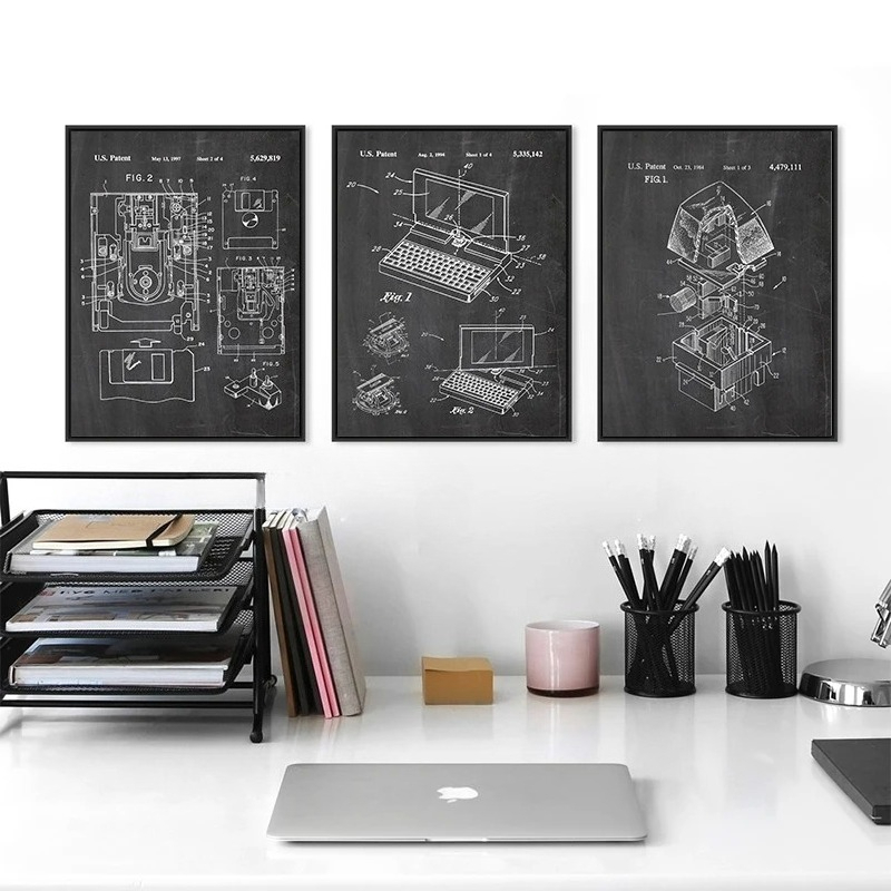 6-delige vintage computerpaten - Tech Office Wall Decor recensie en prijs