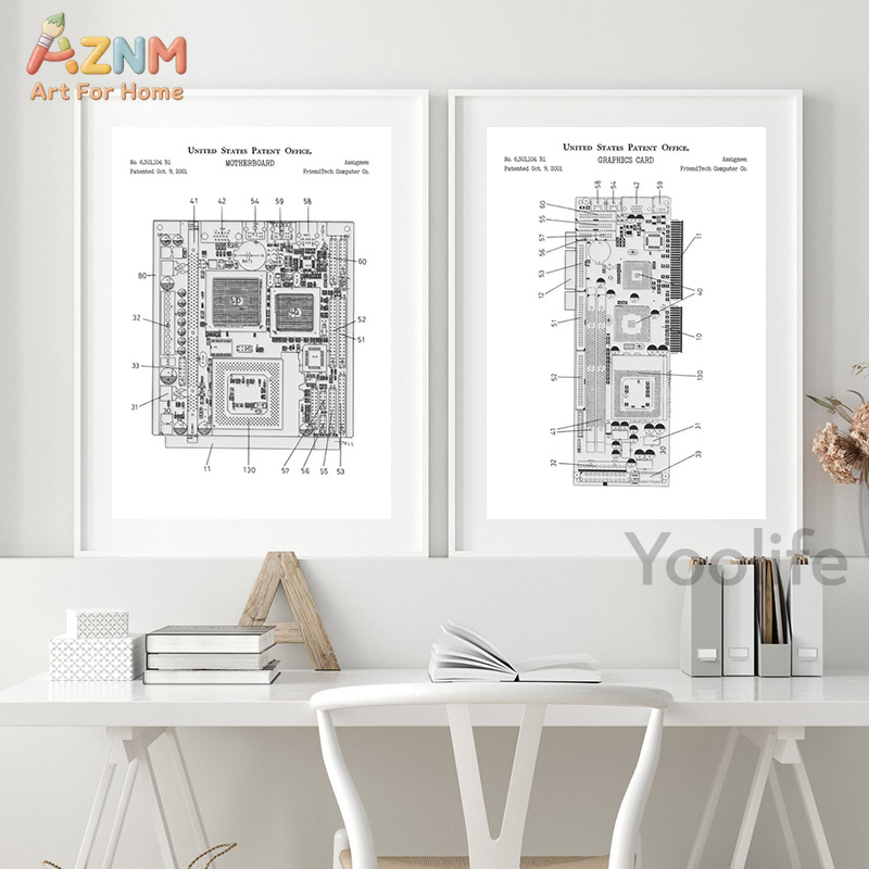 AZNM Computer Moederbord Paten - Tech Office Wall Decor recensie en prijs