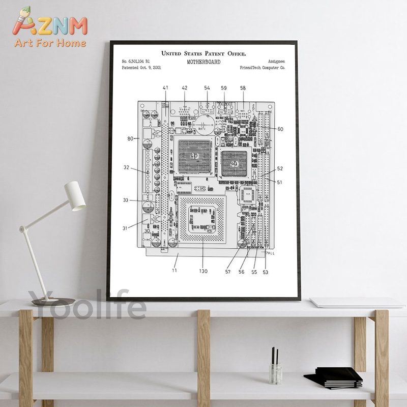 AZNM Computer Moederbord Paten - Tech Office Wall Decor recensie en prijs