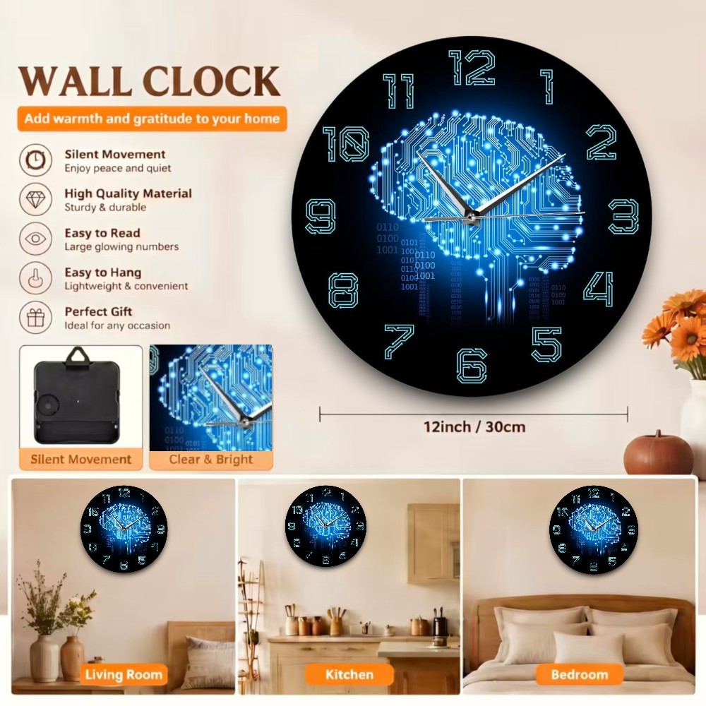Tech Brain Wandklok Binaire Co - Tech Office Wall Decor recensie en prijs