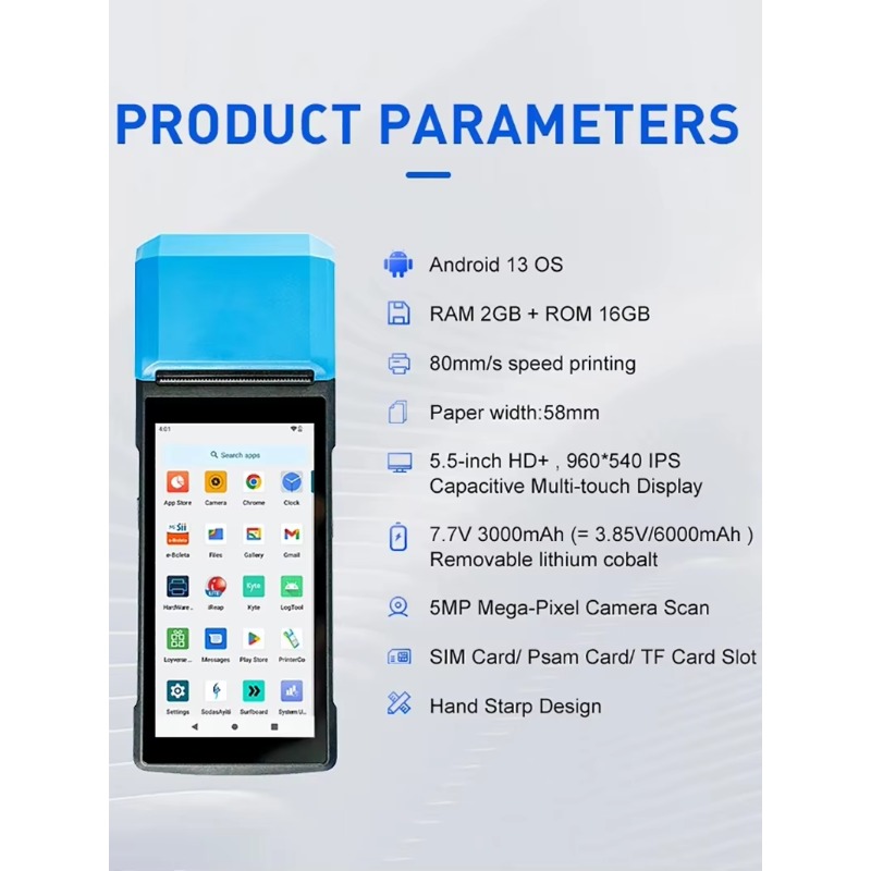 Android 13 Mobiele Handheld PO - Pos Terminal Android recensie en prijs