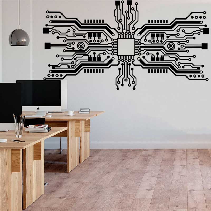 Printplaat chip muursticker te - Tech Office Wall Decor recensie en prijs