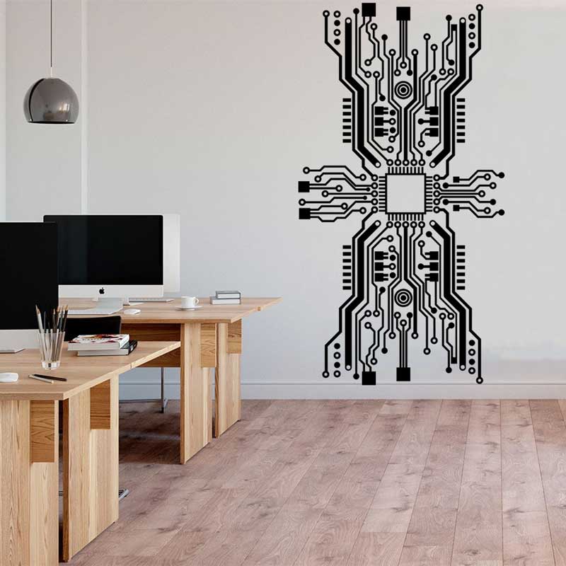 Printplaat chip muursticker te - Tech Office Wall Decor recensie en prijs