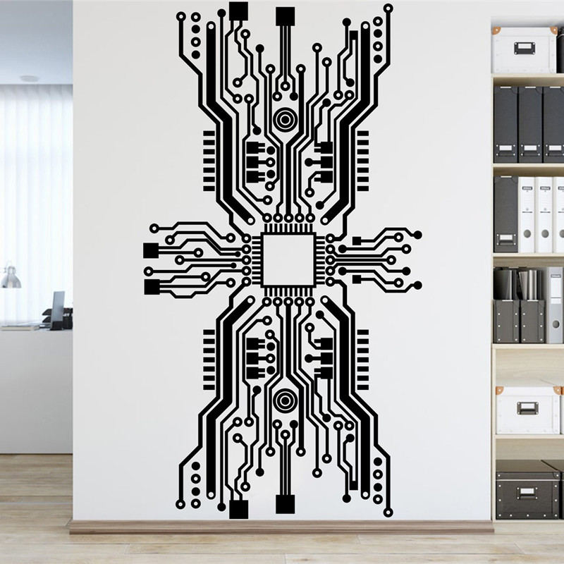 Printplaat chip muursticker te - Tech Office Wall Decor recensie en prijs