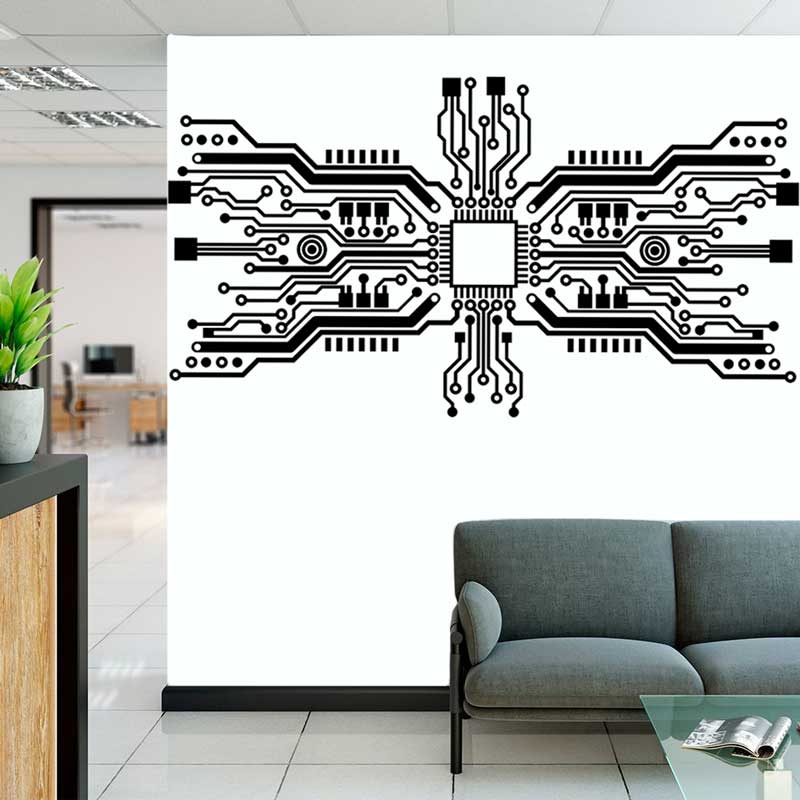Printplaat chip muursticker te - Tech Office Wall Decor recensie en prijs